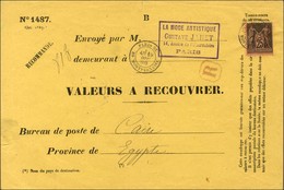 Càd PARIS 52 / BD MONTPARNASSE / N° 91 Sur Valeurs à Recouvrer Pour Le Caire. 1888. - SUP. - R. - 1876-1878 Sage (Type I)