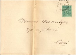 Càd D'essai PARIS / PLACE DE LA BOURSE (type III) / N° 75 Sur Imprimé Local. 1880. Rare Association. - TB. - R. - 1876-1878 Sage (Tipo I)