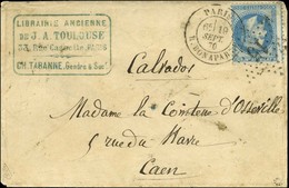 Etoile 15 / N° 29 Càd PARIS / R. BONAPARTE 19 SEPT. 70 Sur Lettre Pour Caen. Au Verso, Càd D'arrivée 21 OCT. 70. Courrie - Oorlog 1870