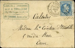 Etoile 15 / N° 29 Càd PARIS / R. BONAPARTE 19 SEPT. 70 Sur Lettre Pour Caen. Au Verso, Càd D'arrivée 21 OCT. 70. Courrie - Krieg 1870