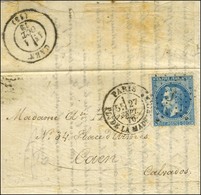 Etoile 3 / N° 29 Càd PARIS / PL. DE LA MADELEINE 27 SEPT. 70 Sur Lettre Pour Caen. Au Verso, Càd D'arrivée 1 OCT. 70. LE - Guerra Del 1870