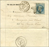 Etoile 20 / N° 29 Càd PARIS / R. ST DOMque ST GN N° 58 13 OCT. 70 Sur Lettre PAR BALLON MONTE Pour Thiers. Au Verso, Càd - Krieg 1870