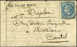 Lettre Avec Texte Daté De Paris Le 27 Octobre 1870 Pour Massiac (Cantal). Au Recto, Càd T 17 TOURS (36) 1 NOV. 70 / N° 2 - Guerra Del 1870