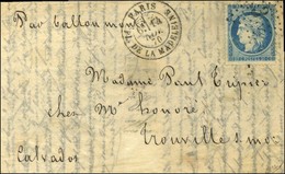 Etoile 3 / N° 37 Càd PARIS / PL. DE LA MADELEINE 14 NOV. 70 Sur Lettre Pour Trouville. Au Verso, Càd D'arrivée 24 NOV. 7 - Guerre De 1870
