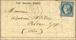 Etoile / N° 37 Càd PARIS (60) 21 NOV. 70 Sur Lettre Pour Rives Sans Càd D'arrivée. LE VILLE D'ORLEANS. - TB. - War 1870