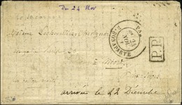 Càd PARIS / R. BONAPARTE 24 NOV. 70 6e Levée + P.P. (timbre Tombé Par Immersion)  Sur Lettre Pour Niort. Au Verso, Très  - War 1870