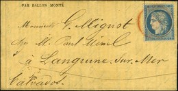 Càd Rouge PARIS SC 10 JANV. 71 / N° 37 Sur Gazette Des Absents N° 25 Pour Langrune Sur Mer. Au Verso, Càd D'arrivée 13 J - Guerre De 1870