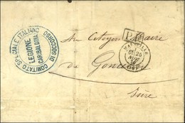 Càd T 17 MARSEILLE (12) + PP. Au Recto Cachet Bleu COMITATO SPECIALE ITALIANO / LEGGIONE GARIBALDINA / DI SOCCORSO Sur I - Guerre De 1870