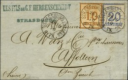 Càd STRASSBURG I ELSASS / Alsace N° 5 + 6 (5c En Trop) Sur Lettre Pour Affoltern (canton De Zurich). 1870. - TB / SUP. - Brieven En Documenten