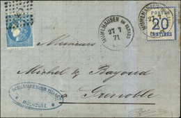 Càd MUHLHAUSEN IM ELSASS / Alsace N° 6 + N° 46 (def) Obl PC Du GC 420 (Belfort) Sur Lettre En Affranchissement Mixte Pou - Storia Postale