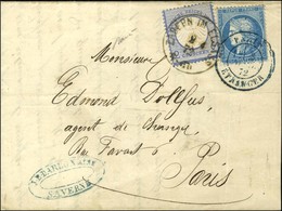 Càd ZABERN IM ELSASS / Allemagne 2g + N° 60 Obl Càd Bleu PARIS / ETRANGER Sur Lettre En Affranchissement Mixte Pour Pari - Lettres & Documents