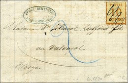 Lettre Avec Texte Daté De Remiremont Le 10 Décembre 1870 Pour Le Val D'Ajol. Alsace N° 5 Obl Plume Et Taxe 2 Décime Pour - Guerre De 1870
