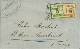 Cachet Encadré KPR / FELDPOST-RELAIS N° 66 / Alsace N° 4 + 5 Sur Lettre Avec Texte Daté De Remiremont Le 13 Février 1871 - Guerre De 1870