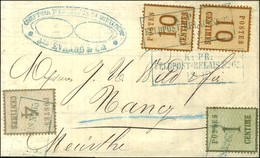 Cachet Encadré Bleu KPR / FELDPOST-RELAIS N° 65 (Charmes) / Alsace N° 1 + 3 + 5 (2) Sur Lettre Avec Texte Daté De Mireco - War 1870