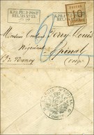 Cachet Bleu Encadré KPR / FELDPOST / RELAIS N° 23 / Alsace N° 5 Sur Lettre Pour Epinal. Au Recto, Taxe 2 Décime Pour Fra - Guerre De 1870