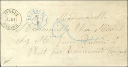 Cachet Télégraphique Bleu BRUYERES / * Sur Lettre Pour Remiremont. Au Recto, Cachet Provisoire POSTES / 1871 / EPINAL Et - Oorlog 1870