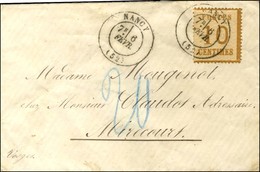 Càd T 17 NANCY (52) 6 FEVR. (71) Sur Lettre Pour Mirecourt. Au Recto, Taxe 20 Au Crayon Bleu Pour La Poste Cantonale. -  - Guerre De 1870