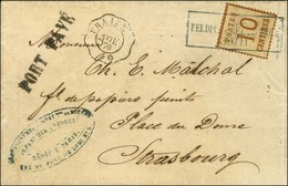 Cachet Encadré Bleu KPR / FELDPOST-RELAIS N° 66 / Alsace N° 5 Sur Lettre De Fraize Pour Strasbourg. Au Recto, Cachet Tél - War 1870