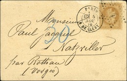 Etoile 24 / N° 21 Càd PARIS / R. DE CLERY 5 NOV. 70 Sur Carte Pour Natzviller Par Rothau (Vosges Zone Occupée). Au Recto - Guerre De 1870
