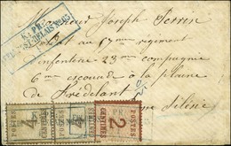 Cachet Encadré Bleu KPR / FELDPOST-RELAIS N° 65 (Charmes) / Alsace N° 2 + 3 Paire Sur Lettre Adressée à Un Prisonnier De - Guerre De 1870