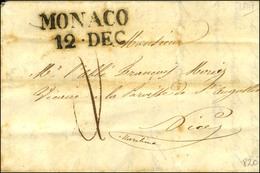 MONACO / 12 DEC. Sur Lettre Avec Texte Daté De Monaco Le 11 Décembre 1841 Pour Nice. - TB / SUP. - Sonstige & Ohne Zuordnung