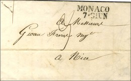 MONACO / 7 GIUN. Sur Lettre Avec Texte Daté De Monaco Le 7 Juin 1836 Pour Nice. - TB / SUP. - Sonstige & Ohne Zuordnung