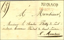 MONACO / 16 AOUT Sur Lettre Datée De Monaco Le 16 Août 1820 Adressée En Franchise à Menton. - TB / SUP. - Andere & Zonder Classificatie