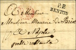 P.P. / MENTON Sur Lettre Datée De Menton Le 17 Janvier 1831 Pour Naples. - TB / SUP. - Altri & Non Classificati