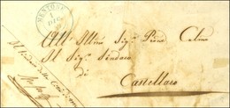 Càd Bleu MENTONE / * Sur Lettre En Franchise Pour Castellaro. 1849. - TB / SUP. - Autres & Non Classés