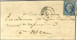 GC 2387 / N° 22 Càd T 15 MONACO (87) Sur Lettre Avec Texte Pour Nice. 1868. - TB. - Other & Unclassified