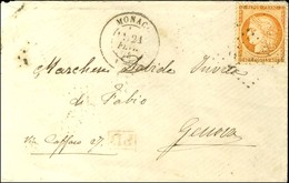 GC 2387 / N° 38 Càd T 17 MONACO (87) Sur Lettre Gènes. 1875. - TB. - Sonstige & Ohne Zuordnung