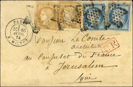 Etoile 2 / N° 59 (2) + 60 (2) Càd PARIS / R. MILTON Sur Lettre Adressée Au Consulat De France à Jérusalem. Au Recto P.P. - Maritieme Post