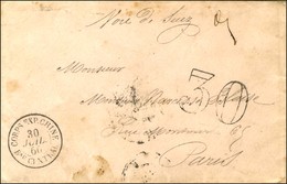 Càd CORPS EXP. CHINE / Bau CENTRAL 30 JUIL. 60 (localisé à Hong Kong) Taxe 30 DT Sur Lettre D'un Sergent Major Au 3e Rég - Army Postmarks (before 1900)