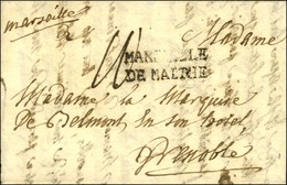 Lettre Avec Texte Daté De Malte Le 26 Novembre 1764 Pour Grenoble. Au Recto, Marque Postale D'entrée MARSEILLE / DE / MA - Maritime Post