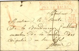 Lettre Avec Texte Daté De Fort Royal Le 29 Mars 1829 Pour Paris. Au Recto, Marque Postale D'entrée Encadrée Rouge PAYS D - Maritieme Post