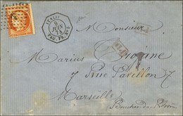 Ancre / N° 38 Càd Octo ITALIE / PAQ.FR. N° 5 Sur Lettre De Naples Pour Marseille. 1874. 1ère Pièce Vue. - TB / SUP. - RR - Posta Marittima