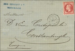 Ancre / N° 32 Càd LIGNE U / PAQ. FR N° 3 Sur Lettre De Marseille Pour Constantinople. 1872. - TB / SUP. - Posta Marittima
