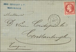 Ancre / N° 32 Càd LIGNE U / PAQ. FR N° 3 Sur Lettre De Marseille Pour Constantinople. 1872. - TB / SUP. - Correo Marítimo