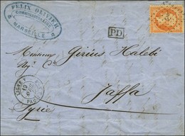 Ancre  / N° 23 Càd LIGNE V / PAQ. FR. N° 3 Sur Lettre De Marseille Pour Jaffa. Exceptionnelle Destination. 1867. - TB /  - Posta Marittima