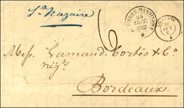 Càd ST PIERRE MARTINIQUE * + Càd T 15 LOUISIANE * (rare Au Recto) + Taxe Tampon 6 Sur Lettre De St Pierre Pour Bordeaux. - Poste Maritime