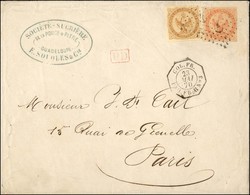 Losange Ancre / CG N° 3 + 5 Càd Octo COL. FR. / PAQ. FR. B N° 3 Sur Lettre De Guadeloupe Pour Paris. 1870. - TB / SUP. - - Poste Maritime