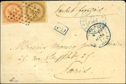 Losange / Col. Gen. N° 3 + 5 Càd Bleu GUADELOUPE / BASSE TERRE Sur Lettre Pour Paris. 1866. - TB. - Maritieme Post