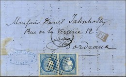 Losange / CG N° 23 Paire Càd GUYANE / CAYENNE Sur Lettre Pour Bordeaux. 1873. - TB. - R. - Maritieme Post