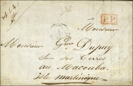 Lettre Avec Texte Daté De Paris Le 3 Août 1841 Pour Macouba. Au Recto, Càd PARIS (60) + P.P. Rouge. - TB. - Poste Maritime
