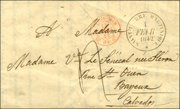 Lettre Avec Texte Daté De Trinité Le 22 Janvie 1842 Pour Bayeux. Au Recto, Càd SAINT PIERRE MARTINIQUE / * Et Càd D'entr - Poste Maritime