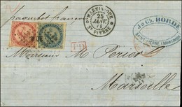 Losange MQE / Col. Gen. N° 4 + 6 Càd * MARTINIQUE / ST PIERRE 25 JANV. 71 Sur Lettre 2 Ports Pour Marseille. - TB / SUP. - Schiffspost