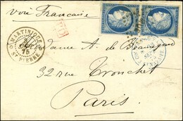 Losange MQE / CG N° 23 Paire Belles Marges Càd MARTINIQUE / ST PIERRE Sur Lettre Pour Paris. 1875. - TB / SUP. - Maritieme Post