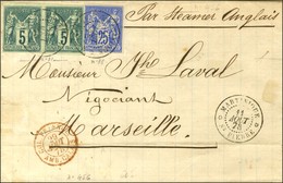 Càd MARTINIQUE / ST PIERRE / CG N° 31 (2) + 36 Sur Lettre Pour Marseille. 1878. - SUP. - R. - Schiffspost