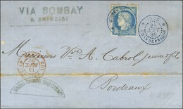 Càd Bleu INDE / CHANDERNAGOR / CG N° 23. 1880. - TB / SUP. - R. - Poste Maritime