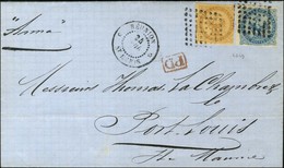 Losange / CG N° 3 + 4 Càd REUNION / St DENIS Sur Lettre Pour Port-Louis (Île Maurice). 1870. - TB / SUP. - R. - Posta Marittima